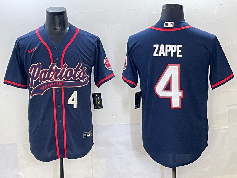 Men 2025 New England Patriots #4 Zappe blue Nike NFL jersey style 13->new england patriots->NFL Jersey